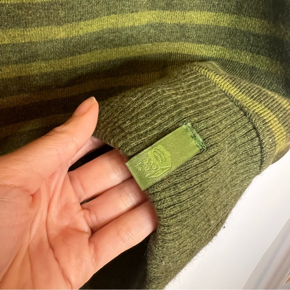 MOUNTAIN HARDWEAR Sevina Wool‎ Blend Striped Sweater with Hood. Size Large - Picture 6 of 9
